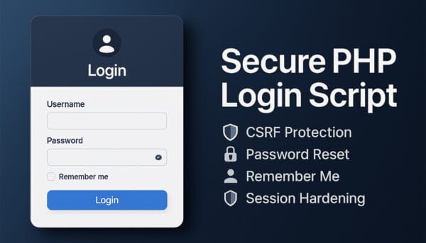 PHP Secure Login Script with User Authentication & CSRF Protection