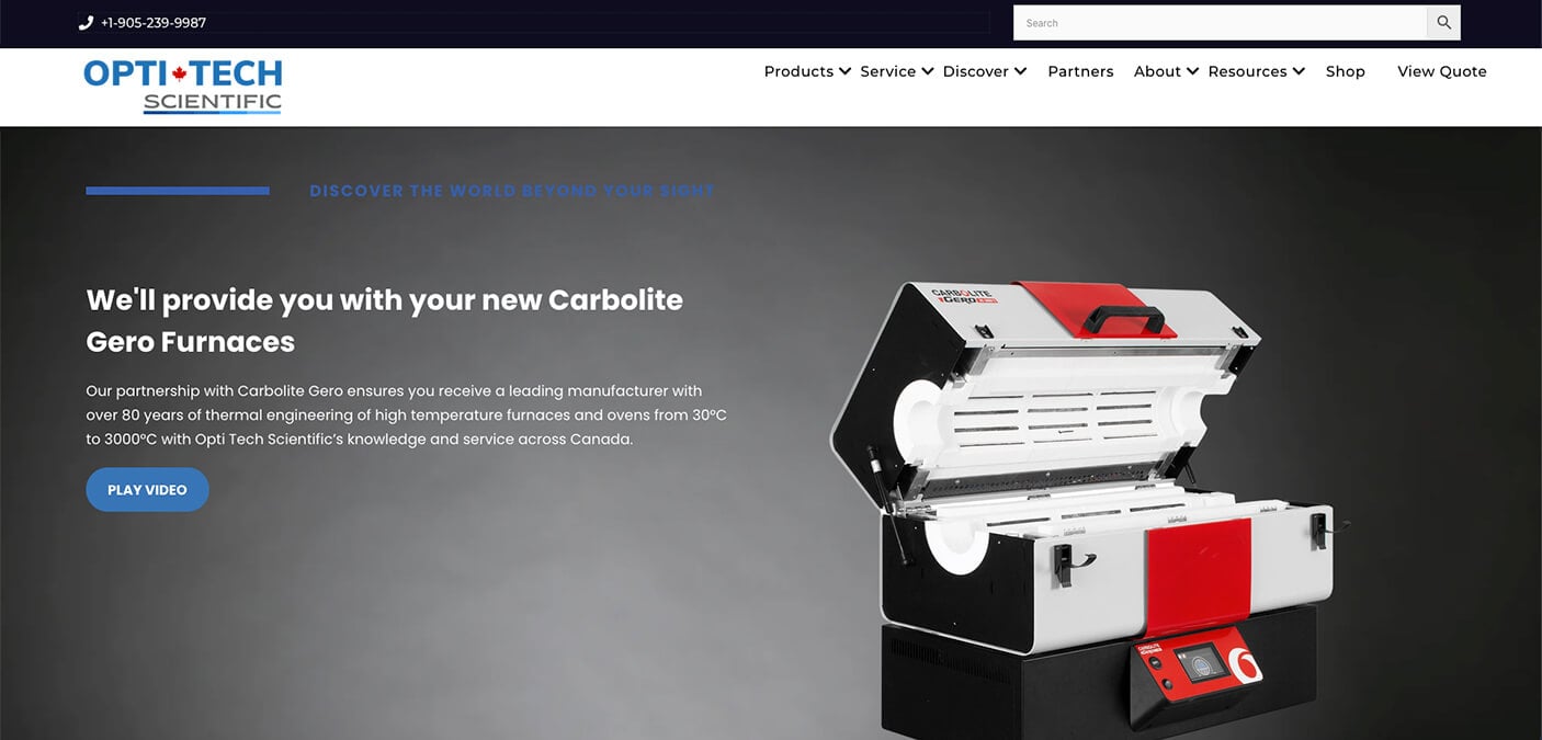Opti-Tech Scientific Redeveloped by Capo Web Design