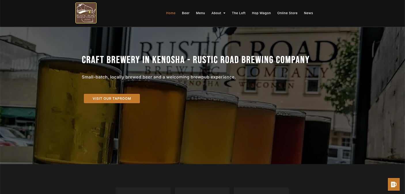 Rustic Brewing Company Website developed by Capo Web Design