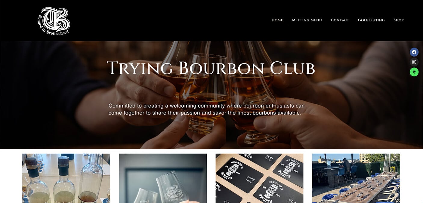 Trying Bourbon Club Website and Golf Registration System developed by Capo Web Design